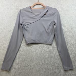 Lululemon Top Womens 4 Purple Aligned Angles Long Sleeve Nulu Asymmetrical Cropd
